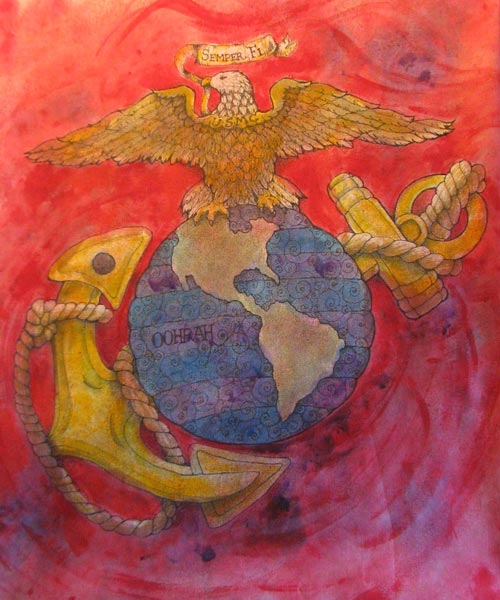 Hand-painted USMC Emblem