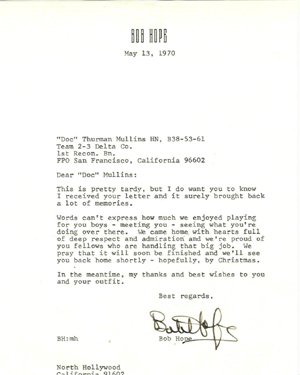 Letter From Bob Hope