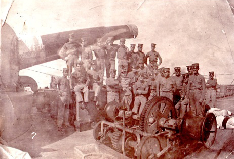 Marines On The U.S.S. Indiana