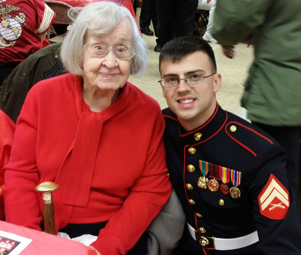WWII Marine And The Young Marine