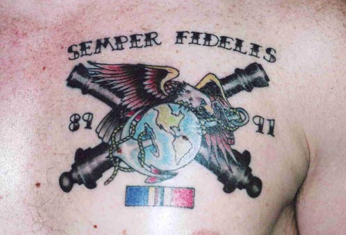 Eagle and Cannons Tattoo