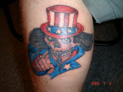 Skeleton Uncle Sam Tattoo