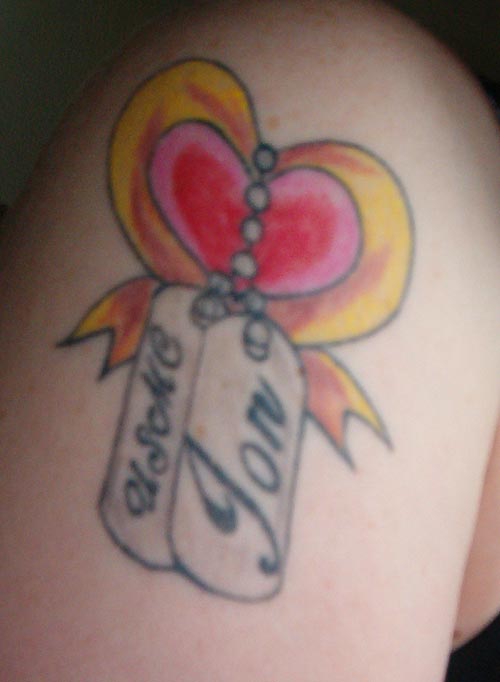 Heart and Dogtags Tattoo