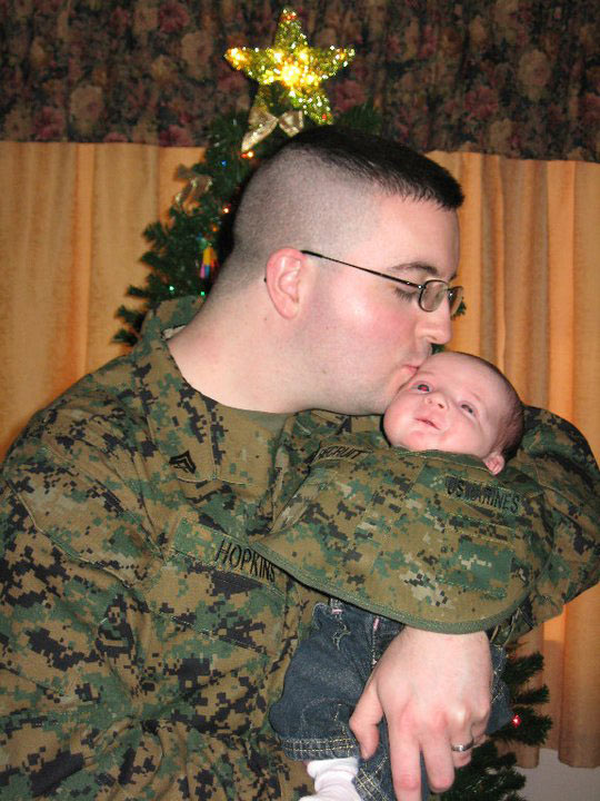 Marine and Newborn Daughter