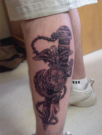 Ka-Bar and Stone EGA Tattoo