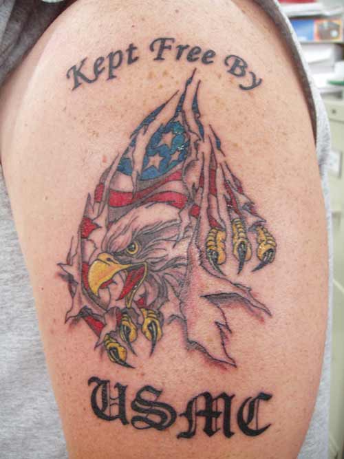 Eagle and Flag Tattoo