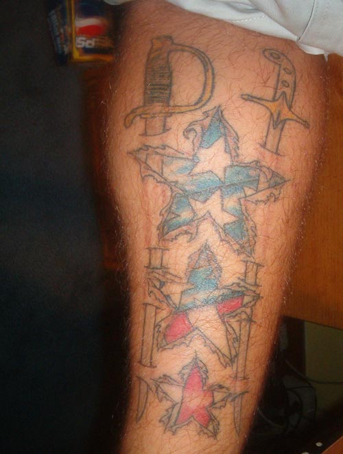 Swords & Flag and Devil Dog Tattoos