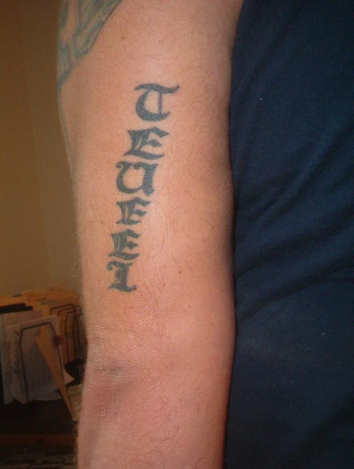 Swords & Flag and Devil Dog Tattoos