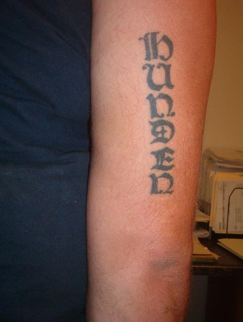 Swords & Flag and Devil Dog Tattoos