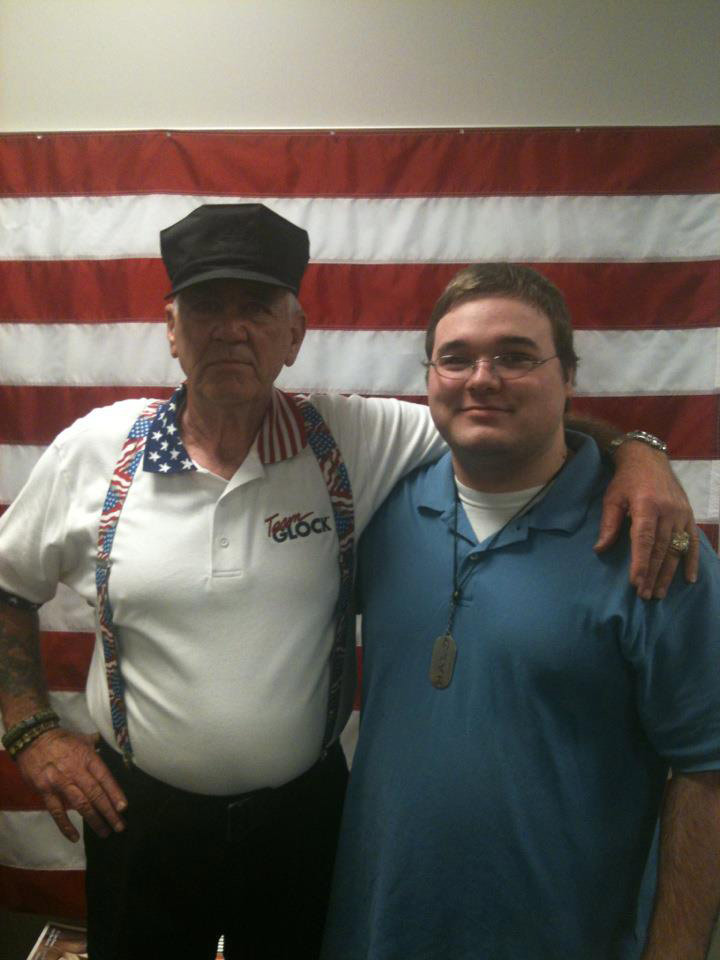 My son, Joshua with Gunny Ermey