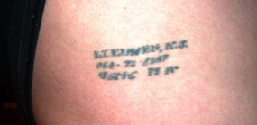 Bulldog, EGA, and Meat Tag Tattoos