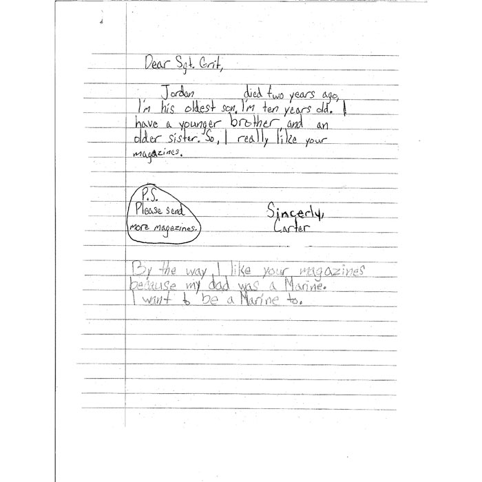 A Letter From A Marine’s Son