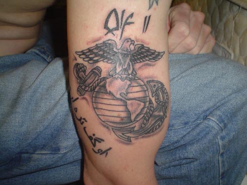 OIF Emblem & Arabic Tattoo