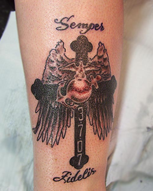 Proud USMC Wife Tattoo