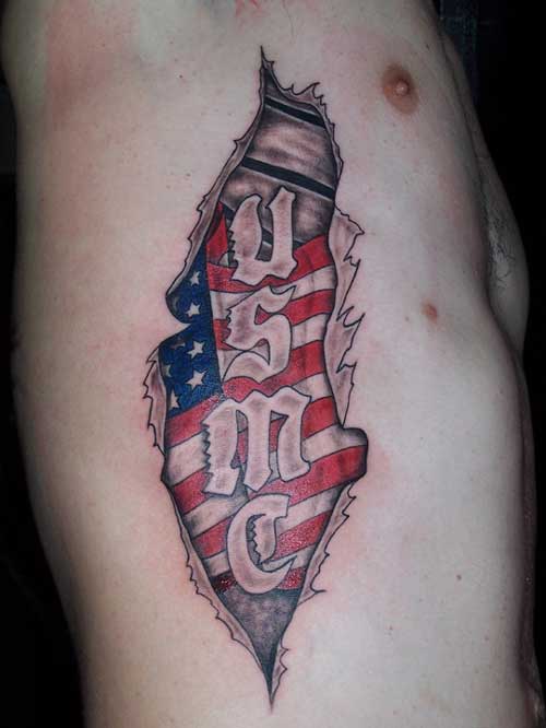 USMC Flag Tattoo