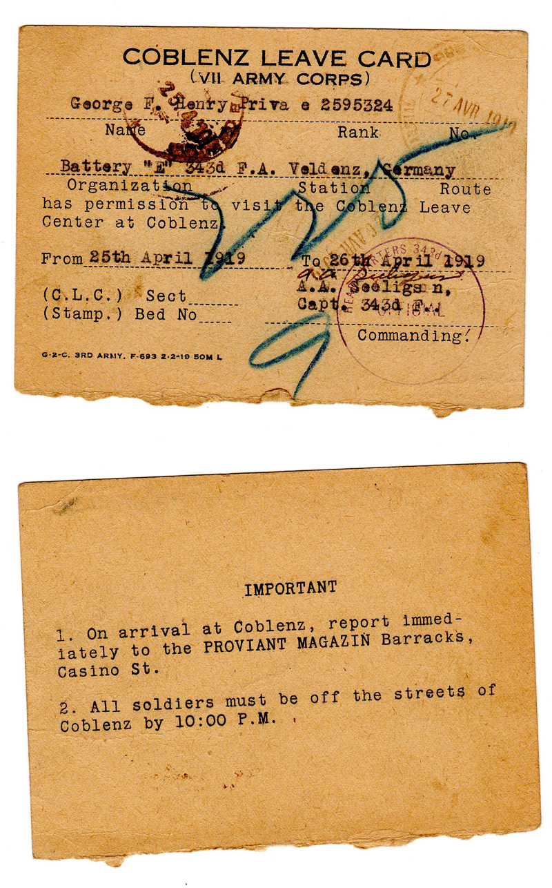Army Liberty Card from WWI