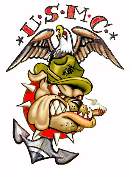 USMC Bulldog Tattoo