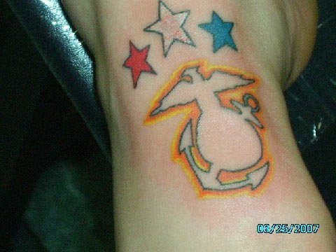 Emblem with Stars Tattoo
