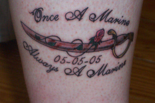 Fire and EGA, and Once A Marine Tattoo