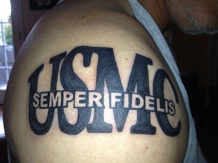 Semper Fidelis Shoulder Tattoo