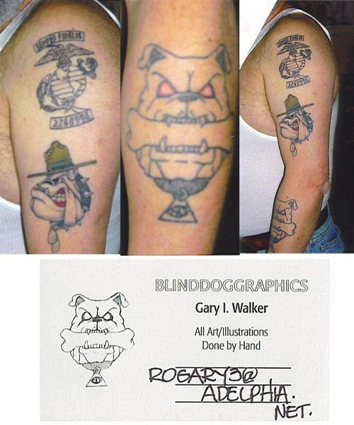 USMC and Bulldog Tattoos