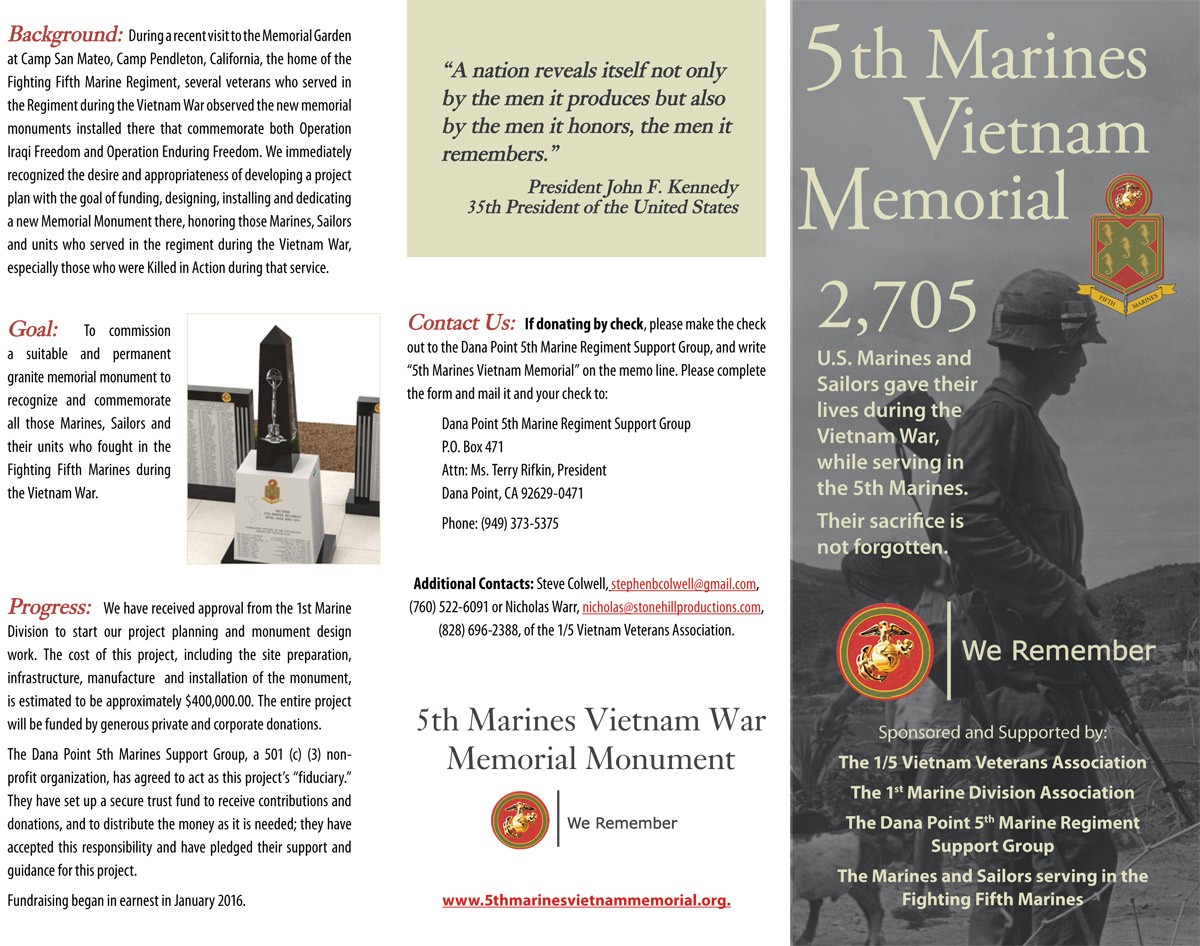 The 5th Marines Vietnam War Memorial Monument