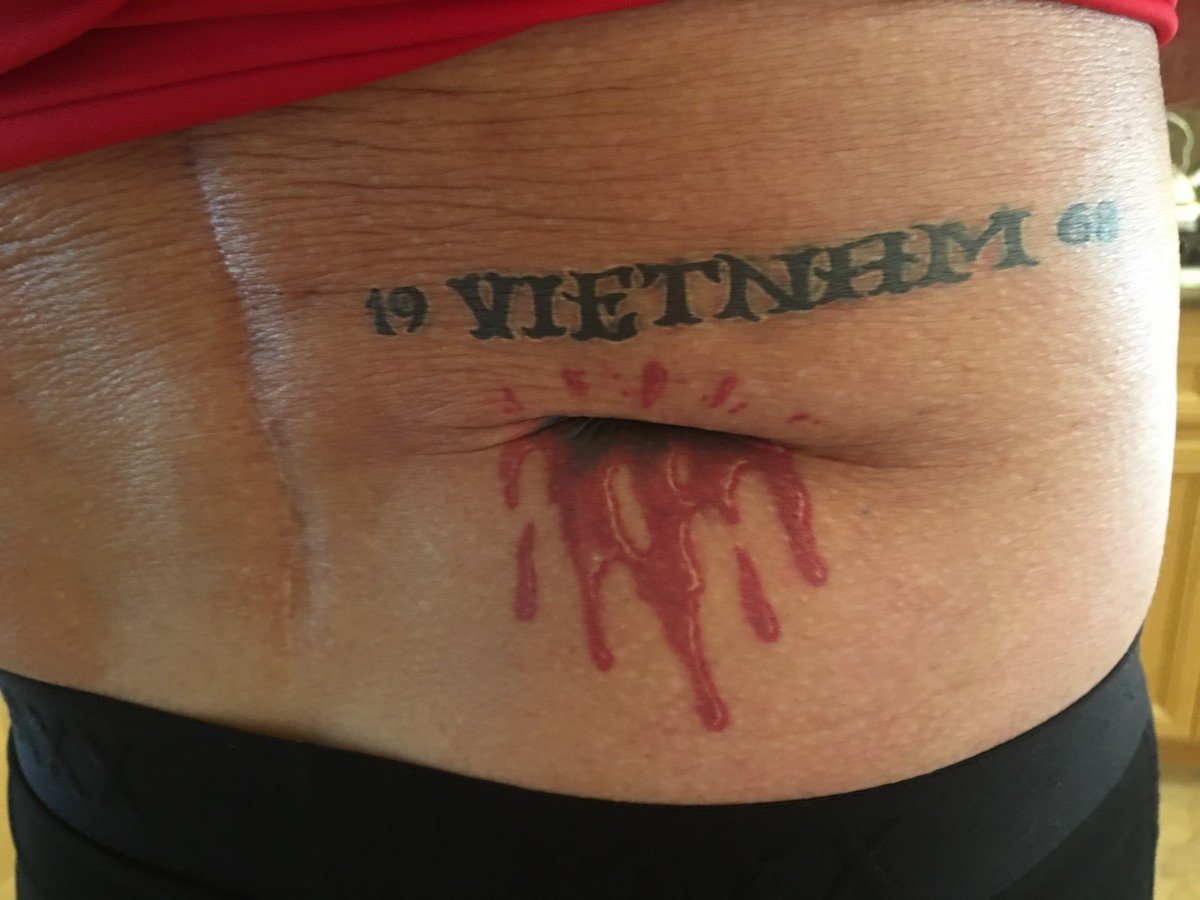 Vietnam Gunshot Wound Tattoo