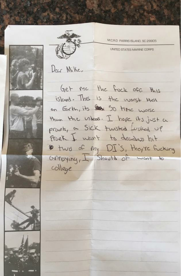 Recruit's letter from MCRD PI